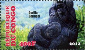 Stamp, Gorilla Beringei, Cinderellas,  , Animals (Fauna), Monkeys