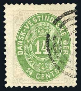Stamp, Numeral of Value, Danish West Indies,  