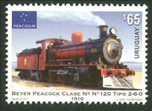 Stamp, MERCOSUR Omnibus 2017 - Trains, Uruguay,  , Locomotives, Railways, Steam Traction