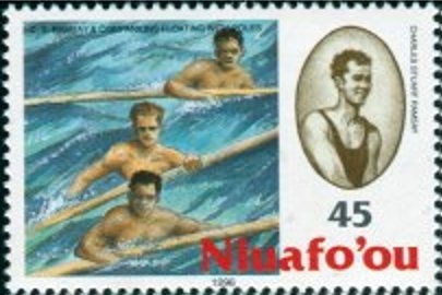 Stamp, Swimmers, Niuafo'ou,  , Swimming