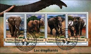 Mini Sheet, Elephants, Cinderellas,  , Animals (Fauna), Elephants, Mammals