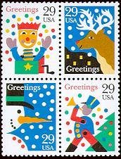 Christmas 1993 Block of 4