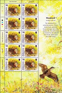 Mini Sheet, Woodcock (Scolopax rusticola), Alderney,  , Animals (Fauna), Birds