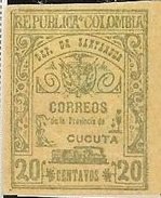 Stamp, Ornaments and Coat of Arms, Colombia,  