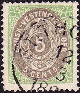 Stamp, Numeral of Value, Danish West Indies,  