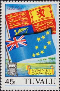 Stamp, Flag of Tuvalu and Royal Standard, Tuvalu,  , Flags, Special Occasions