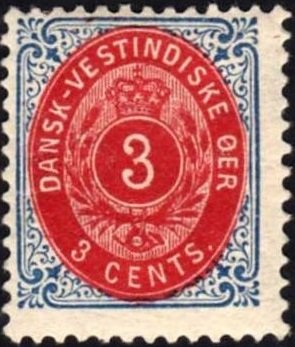 Stamp, Numeral of Value, Danish West Indies,  , Crowns and Coronets, Numbers