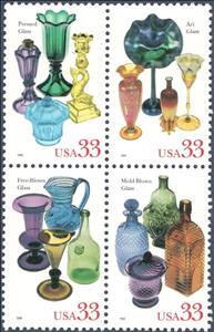 Se-tenant, American Glass, United States of America,  