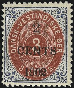 Stamp, Numeral type surcharged, Danish West Indies,  , Crowns and Coronets, Numbers