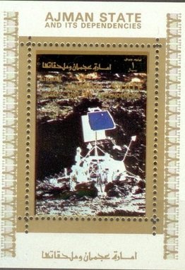 Souvenir Sheet, Lunar probe, Ajman,  , Space Traveling, Spacecrafts