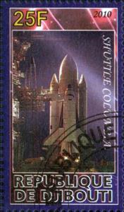 Stamp, Space Shuttle Columbia, Cinderellas,  , Spacecrafts