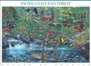 Mini Sheet, Pacific Rain Forest, United States of America,  