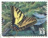 Stamp, Western Tiger Swallowtail (Pterourus rutulus), United States of America,  , Butterflies