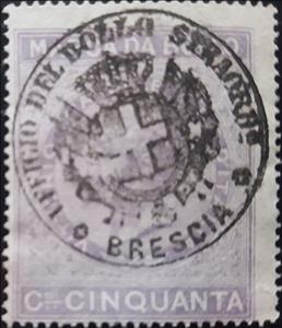 Revenue Stamp, King Victor Emanuel II, Italy,  , Famous People, Heads of State, Kings, Men, Royalty