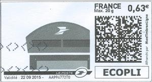 Stamp, Ecopli, France,  