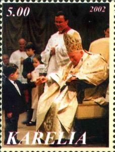 Stamp, Pope John Paul II, Cinderellas,  , People, Popes