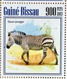 Stamp, Zebra, Guinea-Bissau,  , Zebras