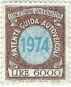 Revenue Stamp, Patente di guida, Italy,  , Postal Traffic