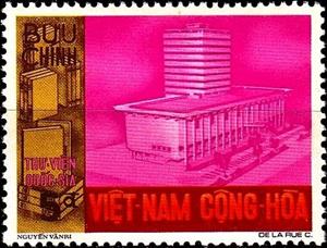 Stamp, National library, Vietnam, South,  , Buildings, Libraries