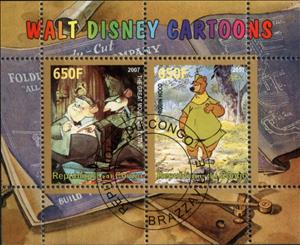 Mini Sheet, Walt Disney Cartoons, Cinderellas,  , Cartoons, Disney