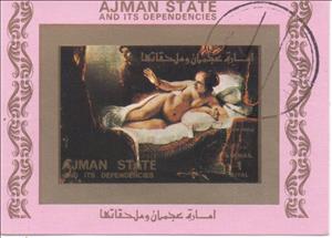 Stamp, Nude painting, Ajman,  , Nudes, Paintings
