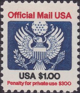 Stamp, Official Mail - Stylized eagle, United States of America,  
