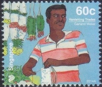 Stamp, Garland maker, Singapore,  , Crafts, Professions, Trade
