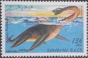 Stamp, Elasmosaurus, Cinderellas,  , Dinosaurs, Prehistorical Animals
