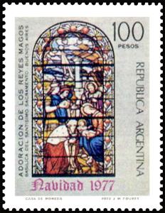 Stamp, 200th Anniversary of Admiral Guillermo Brown (1777-1850)-, Argentina,  , Art, Christmas, Religion