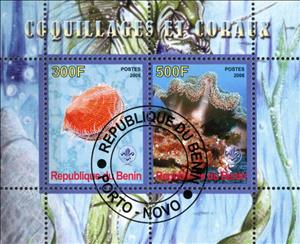 Mini Sheet, Coquillages et Coraux, Cinderellas,  , Animals (Fauna)