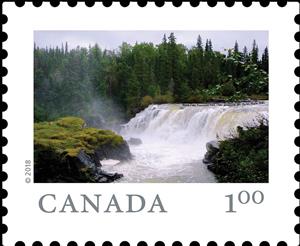 Stamp, Pisew Falls Provincial Park (MB), Canada,  , Landscapes, Waterfalls