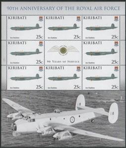Mini Sheet, Avro Shackleton, Kiribati,  , Air Forces, Aircraft, Anniversaries and Jubilees, Aviation