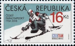 Stamp, 2018 Winter Olympic & Paralympic Games,  PyeongChang, S Kore, Czech Republic,  , Olympic Games, Paralympics, Skiing, Sports