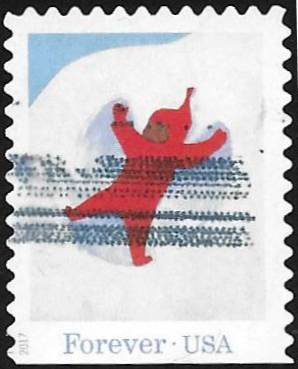 Stamp, Peter Making Snow Angel, United States of America,  , Children's Play, Christmas, Snow, Winter