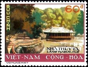 Stamp, Pavilion near the royal tomb, Vietnam, South,  , Architecture, Buildings