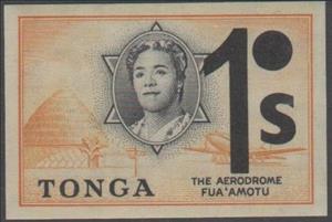 Stamp, 1s On 6d, Tonga,  , Queens