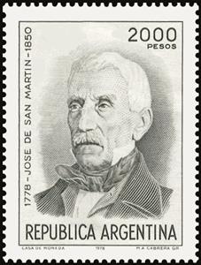 Stamp, José Francisco de San Martín (1778-1850), Argentina,  , Famous People, Freedom Fighters, Generals, Heroes, Men