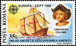 Stamp, Columbus & Pinta, Romania,  , C.E.P.T. / Europe, Discoverers, Sailing Ships, Ships