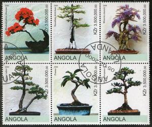 Se-tenant, Bonsai trees, Cinderellas,  , Plants (Flora), Trees