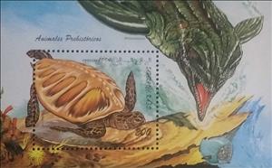 Souvenir Sheet, Masasaurus, Cinderellas,  , Dinosaurs, Prehistorical Animals