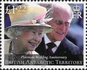 Stamp, 70th Anniversary of Wedding of Elizabeth and Prince Philip, British Antarctic Territory (BAT),  , Queens, Royalty
