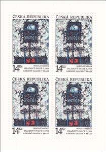 Mini Sheet, EUROPA 1993: Moderní umění - Hladový svatý, Czech Republic,  , Art, C.E.P.T. / Europe, Paintings, Religion, Saints