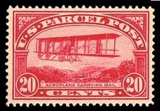Stamp, Airplane carrying Mail, United States of America,  