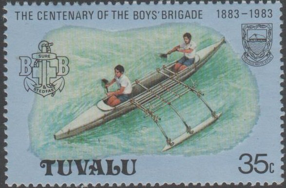 BB members in outrigger canoe
