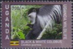 Stamp, Ugandan Wildlife : Primates, Uganda,  , Animals (Fauna), Mammals, Monkeys