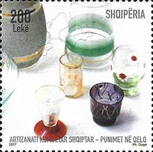 Stamp, Glass Works, Albania,  , Crafts, Glass and Earthenware