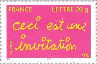 Stamp, This is an invitation, France,  , Greetings