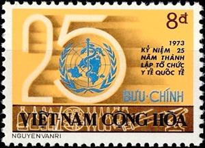 Stamp, 25th Anniversary of W.H.O., Vietnam, South,  , Anniversaries and Jubilees, Organizations, W.H.O.