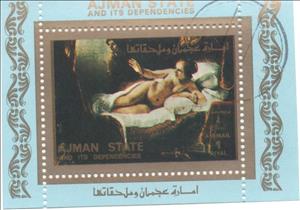 Stamp, Nude painting, Ajman,  , Nudes, Paintings