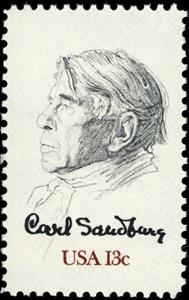 Stamp, Carl Sandburg, by William A. Smith, 1952, United States of America,  , Paintings, Art